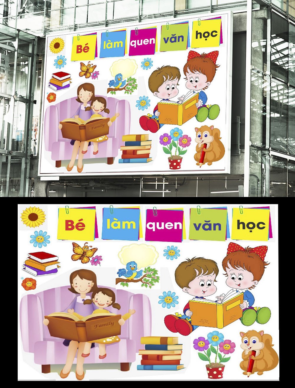 Mẫu file decal dán góc trang trí mầm non corel